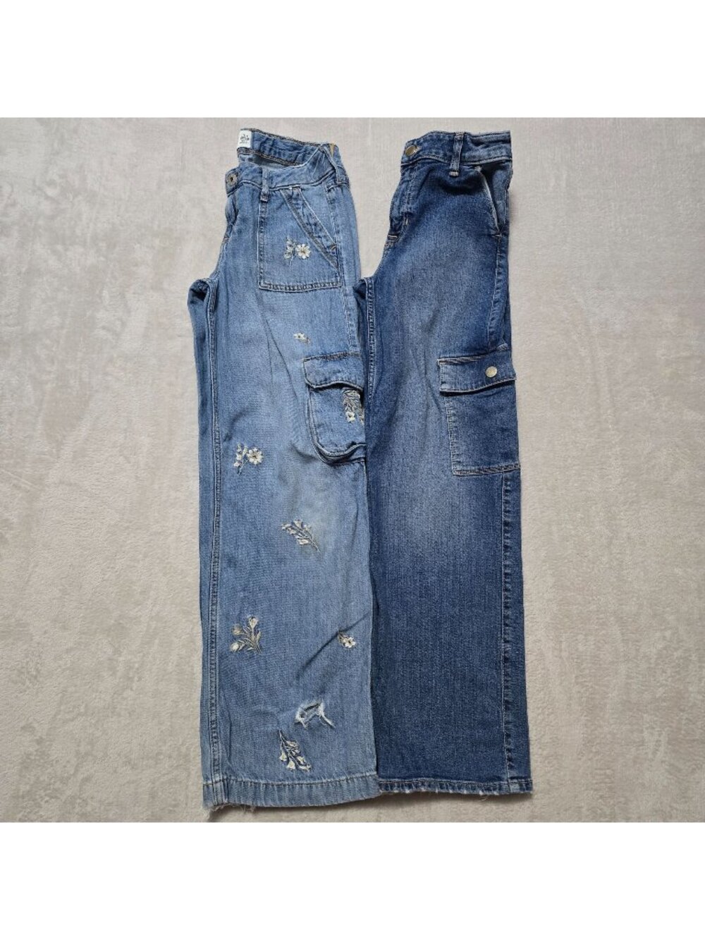 Lot of 2 Abercrombie Kids Girls High Rise Wide Leg & Low Rise Baggy Jeans 11/12